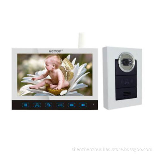 China 7-inch 2.4GHz RF Digital Technology Wireless Touch Video Doorphone, Supports 32GB SD Card